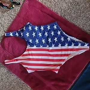 AWESOME USA FLAG STARS N STRIPES ONE PIECE WITH FRONT ZIPPER